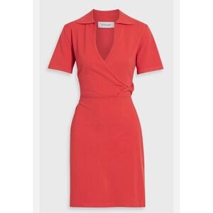 Derek Lam 10 Crosby Raylen Twist Short Sleeve Orange Sweater Dress Size Medium